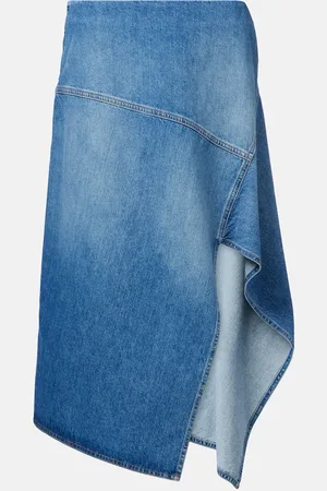 Plan C Gonna midi asimmetrica di jeans