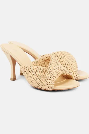 Bottega Veneta Mules Blink 80 in crochet di rafia