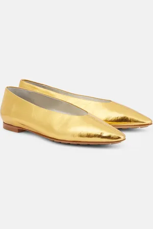 Bottega Veneta Ballerine Sofia in pelle metallizzata