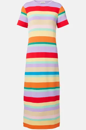 RIXO London Abito lungo Duster a righe
