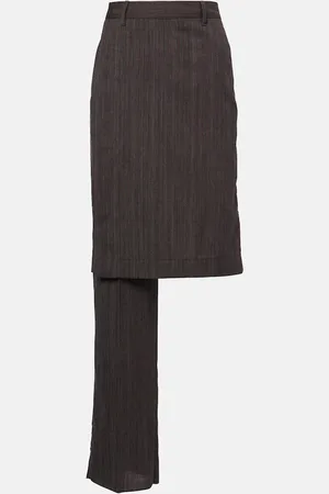 Bottega Veneta Gonna pantalone asimmetrica in lana a righe