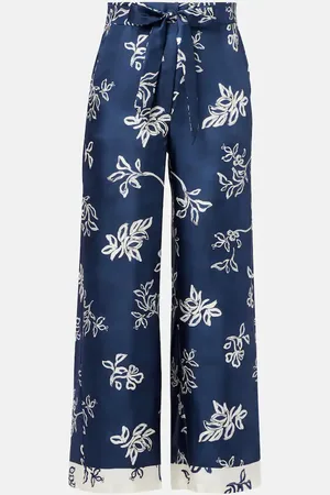 Max Mara Pantaloni Cinzia a gamba larga in seta