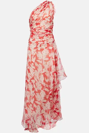 Victoria Beckham Abito lungo in seta con stampa floreale