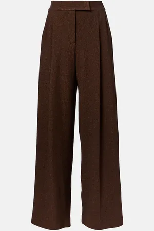 Max Mara Pantaloni a gamba larga Aereo in misto cotone
