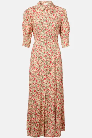 RIXO London Abito midi Bloom con stampa floreale