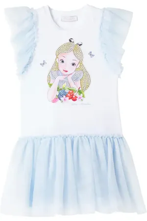 MONNALISA Abito in tulle e jersey di misto cotone