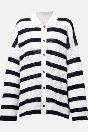 Jardin des Orangers Cardigan in cashmere a righe