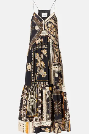 Marant Etoile Abito midi Sabbage in cotone con stampa