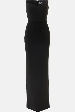 Solace Abito lungo a corsetto Malla in crêpe