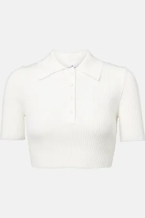 Courrèges Courrèges Polo cropped in maglia a coste