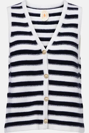 Jardin des Orangers Gilet in cashmere a righe