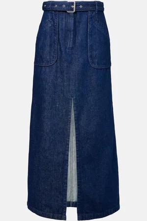 DRIES VAN NOTEN Gonna lunga di jeans con cintura