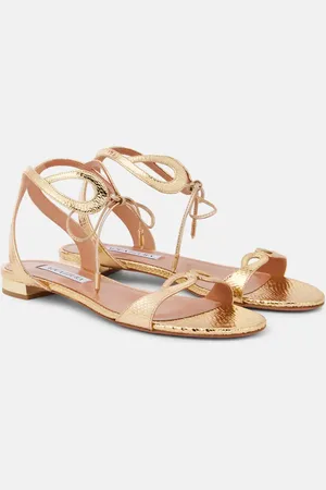Aquazzura Sandali Tessa in pelle metallizzata