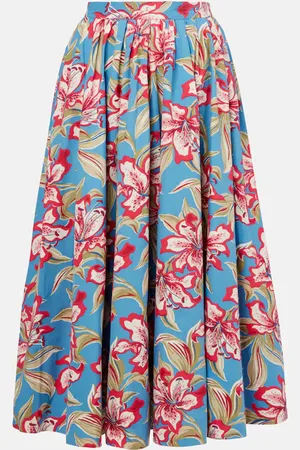 Ralph Lauren Gonna midi in cotone con stampa floreale