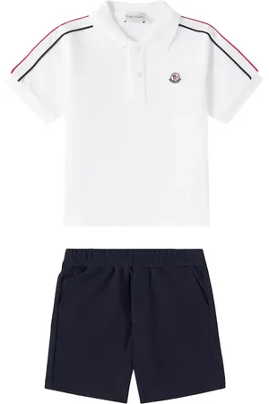 Moncler Polo e shorts in cotone con logo
