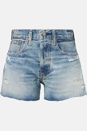 Ralph Lauren Shorts di jeans a vita alta distressed