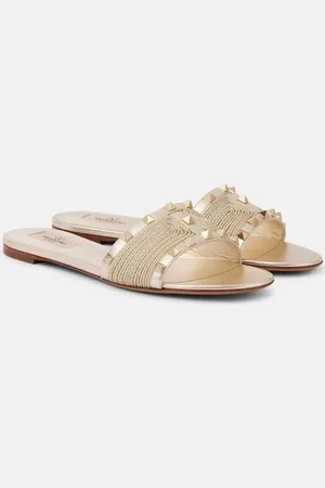 VALENTINO GARAVANI Sandali Roman Stud in pelle metallizzata