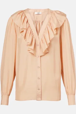 Chloé Chloé Blusa in seta habotai con volant