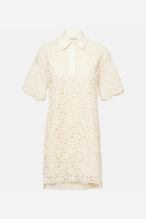 Moncler Abito corto in pizzo di misto cotone