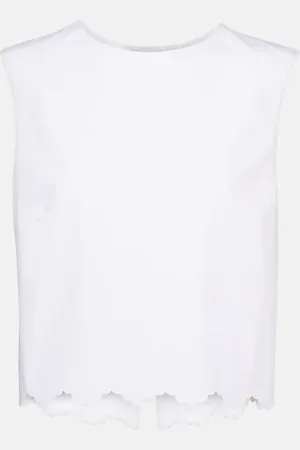 Patou Top cropped in popeline di cotone
