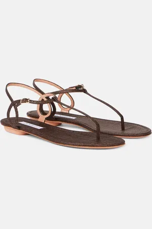 Aquazzura Sandali Almost Bare effetto rafia