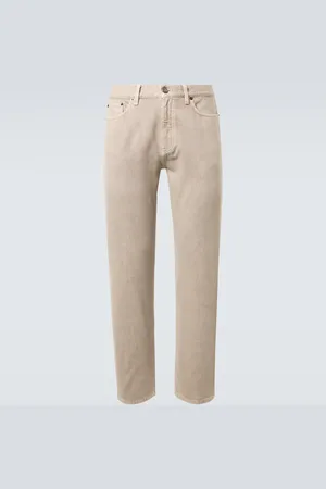 Ermenegildo Zegna Pantaloni regular in cotone con pelle