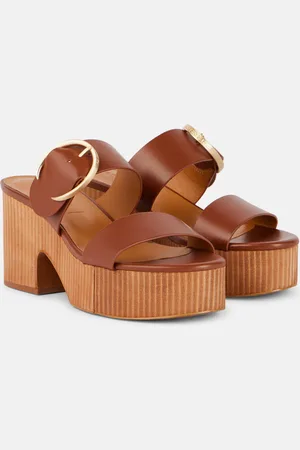 Robert Clergerie Mules Chance in pelle con plateau