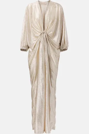 Adriana Degreas Caftano in lamé drappeggiato