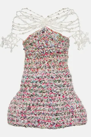 SUSAN FANG Miniabito in crochet con perline