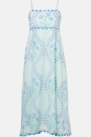 Juliet Dunn Abito midi in cotone con stampa floreale
