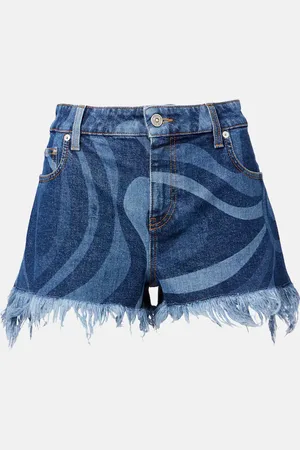 Puccini Shorts di jeans Marmo con frange
