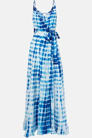 ANNA KOSTUROVA Abito a portafoglio in seta tie-dye