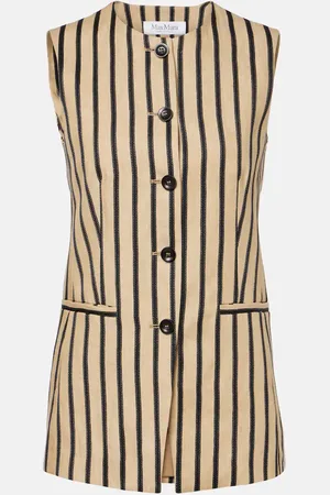 Max Mara Top Rodeo in misto cotone e lino a righe