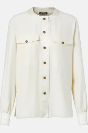 Loro Piana Blusa Quincy in shantung di seta