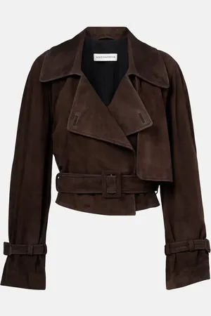 Nour Hammour Giacca cropped Hatti in suede