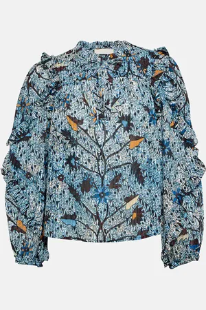 ULLA JOHNSON Blusa Manet in misto cotone con stampa