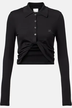 Courrèges Courrèges Polo cropped in cotone