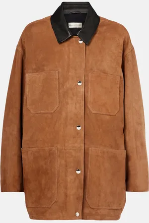 Nour Hammour Giacca Barn in suede con pelle