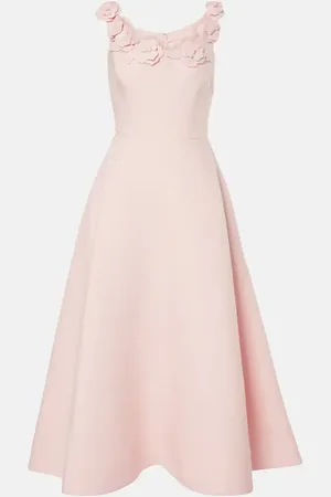 VALENTINO Abito midi in Crepe Couture