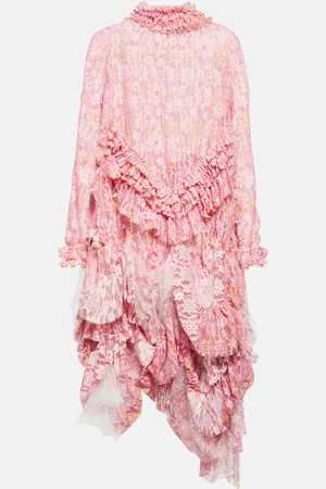 SUSAN FANG Abito midi in pizzo con volant