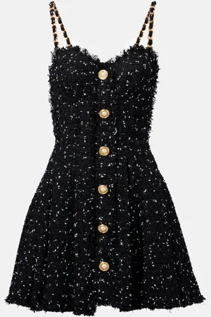 Balmain Abito corto in tweed con lamé
