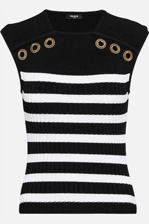 Balmain Top in maglia a righe