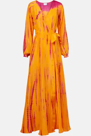 ANNA KOSTUROVA Abito a portafoglio in seta tie-dye