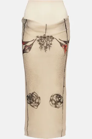 Jean Paul Gaultier Gonna midi in jersey con stampa