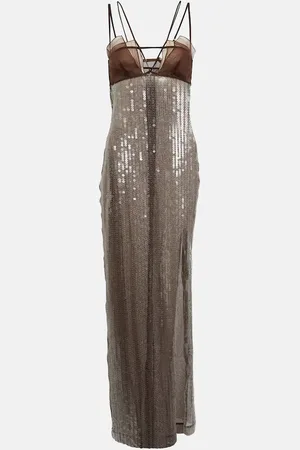 Nensi Dojaka Abito lungo con paillettes