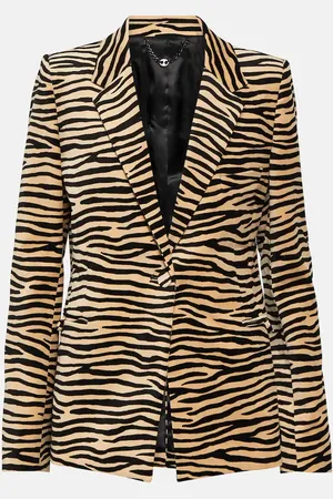 Paco rabanne Blazer in cotone con stampa animalier