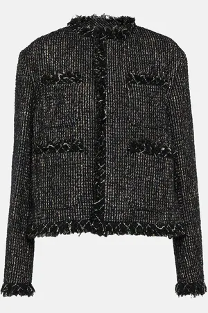 SACAI Giacca cropped in tweed