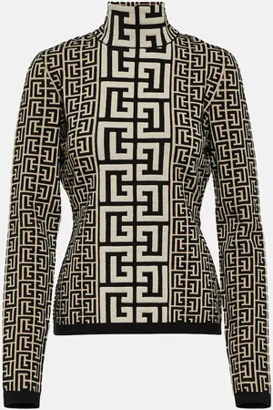 Balmain Pullover in misto lana con monogramma