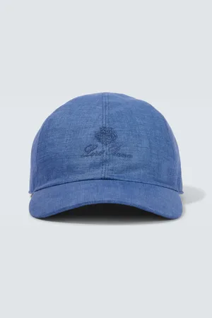 Loro Piana Cappello da baseball in canvas di lino con ricamo
