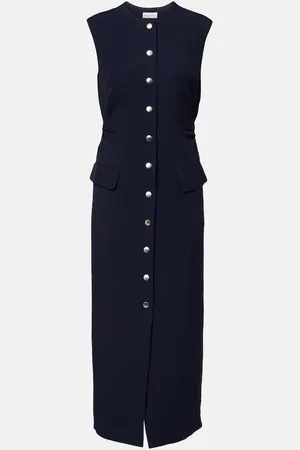 DRIES VAN NOTEN Abito midi in gabardine